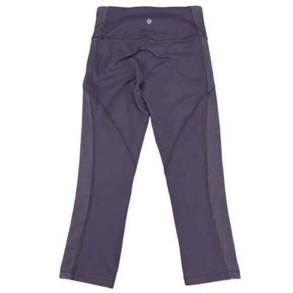 Lululemon Power Lines Crop Everlux 21" Cyber / Dark Chrome Size 6 - Picture 5 of 7